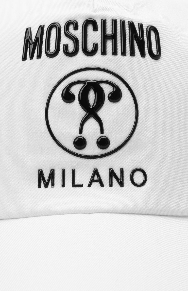 Детская хлопковая бейсболка MOSCHINO белого цвета, арт. HTX001/L0A00 | Фото 3 (Материал: Хлопок, Текстиль; Региональные ограничения белый список (Axapta Mercury): RU; Нос: Не проставлено)