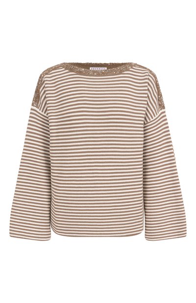 Женский хлопковый пуловер BRUNELLO CUCINELLI, арт. M19253608