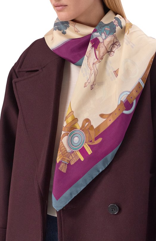 Шелковый платок Царский выезд Gourji 91169037/62172 Бежевый  91169037/62172 Фото 2