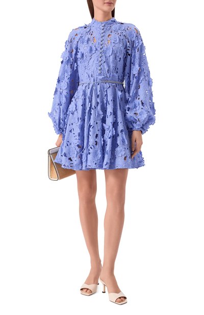 Хлопковое платье ZIMMERMANN голубого цвета по цене 175500 руб., арт. 6886DRS264, фото 2 Хлопковое платье ZIMMERMANN, арт. 6886DRS264, фото 2