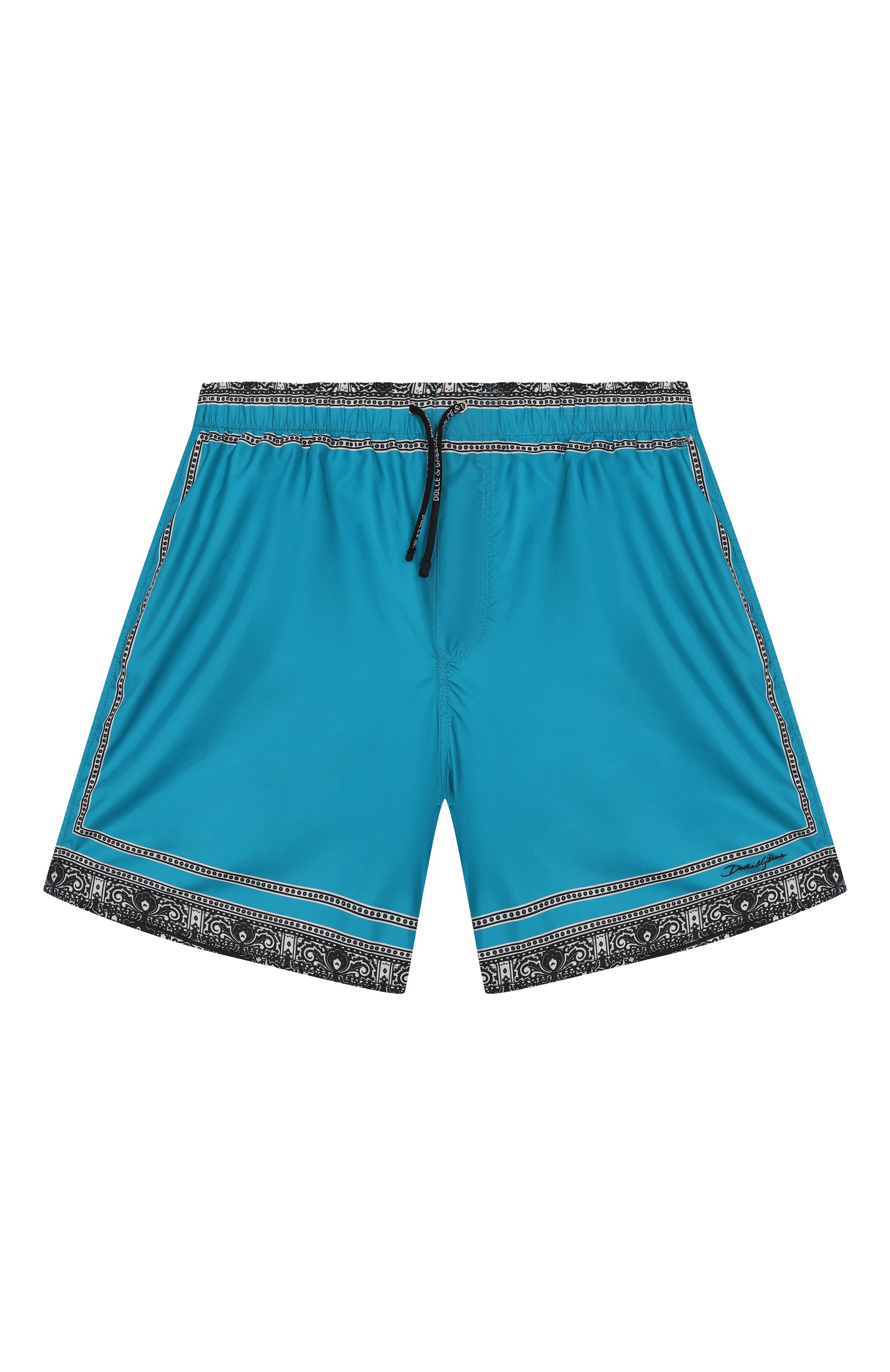 Плавки-шорты DOLCE & GABBANA бирюзового цвета по цене 24950 руб., арт. L4J818/0N04S/8-14, фото 1 Плавки-шорты DOLCE & GABBANA, арт. L4J818/0N04S/8-14, фото 1