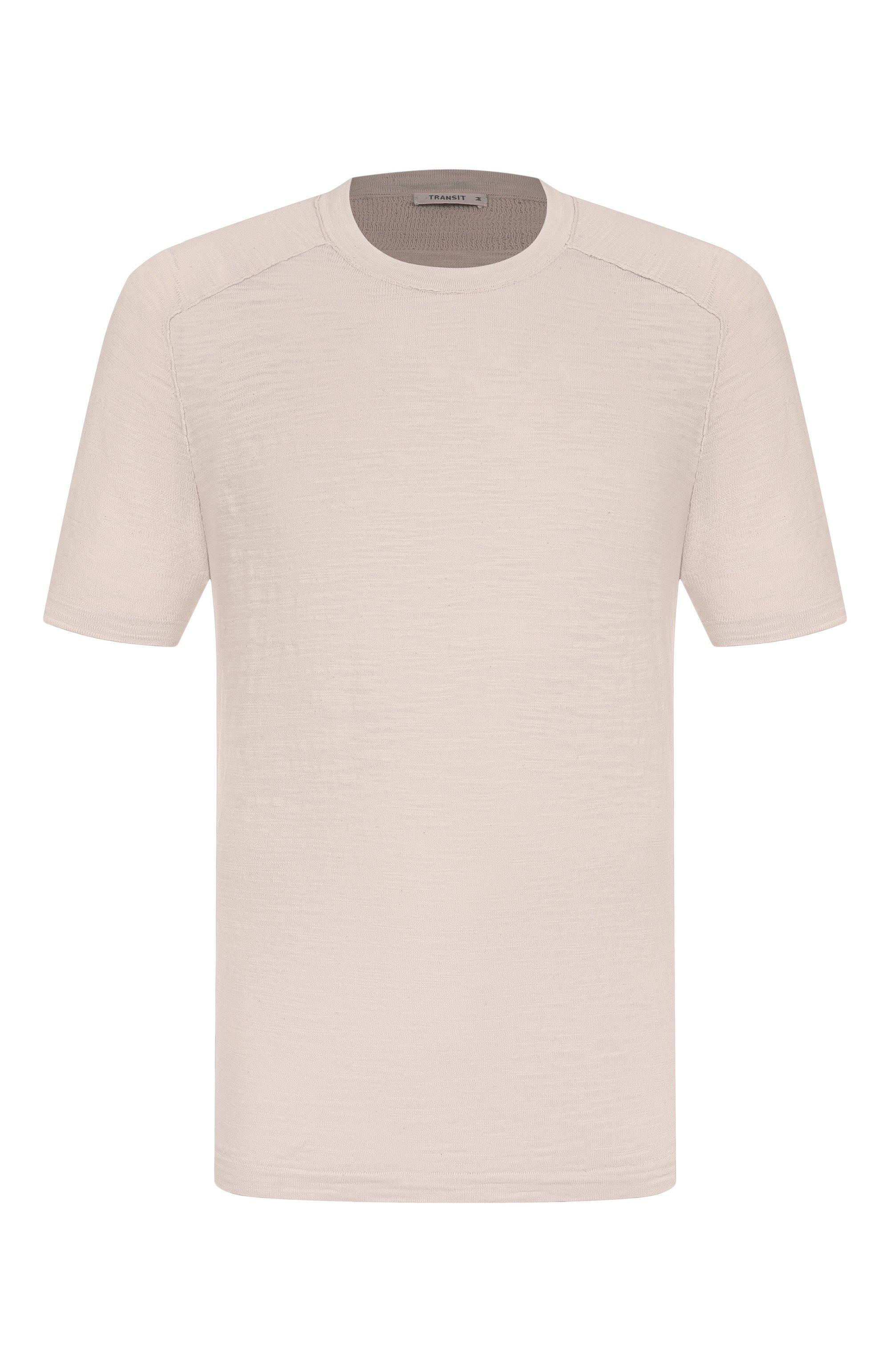 Футболка из хлопка и льна TRANSIT бежевого цвета по цене 26050 руб., арт. CFUTRZ8431, фото 1 Футболка из хлопка и льна TRANSIT, арт. CFUTRZ8431, фото 1