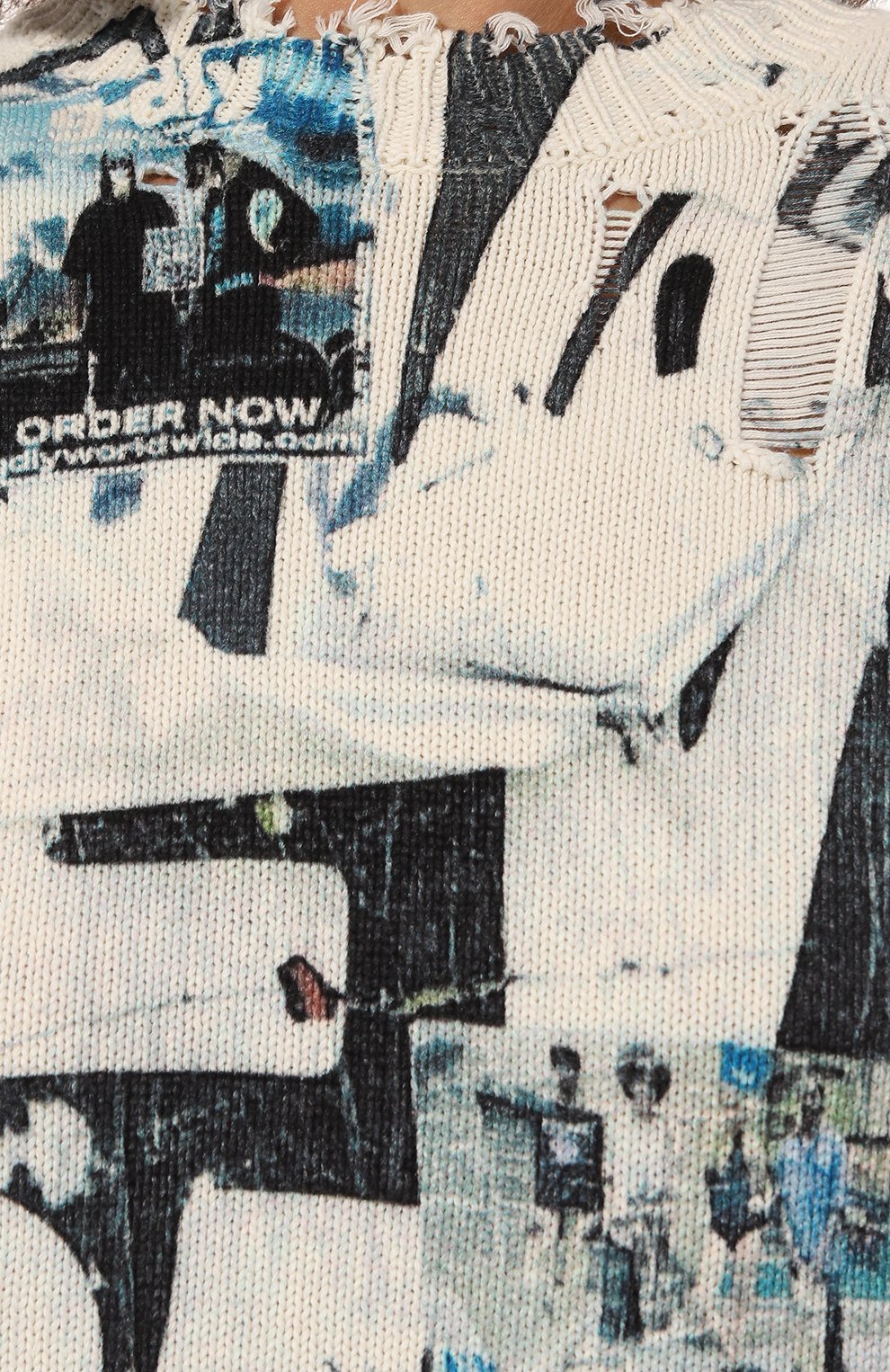 Хлопковый пуловер R13 разноцветного цвета по цене 57400 руб., арт. R13WY009-Y080B, фото 5 Хлопковый пуловер R13, арт. R13WY009-Y080B, фото 5