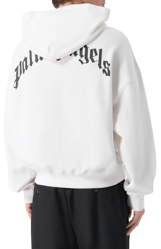 Хлопковое худи Palm Angels PMBB17EF25FLE004 Белый  PMBB17EF25FLE004 Фото 4