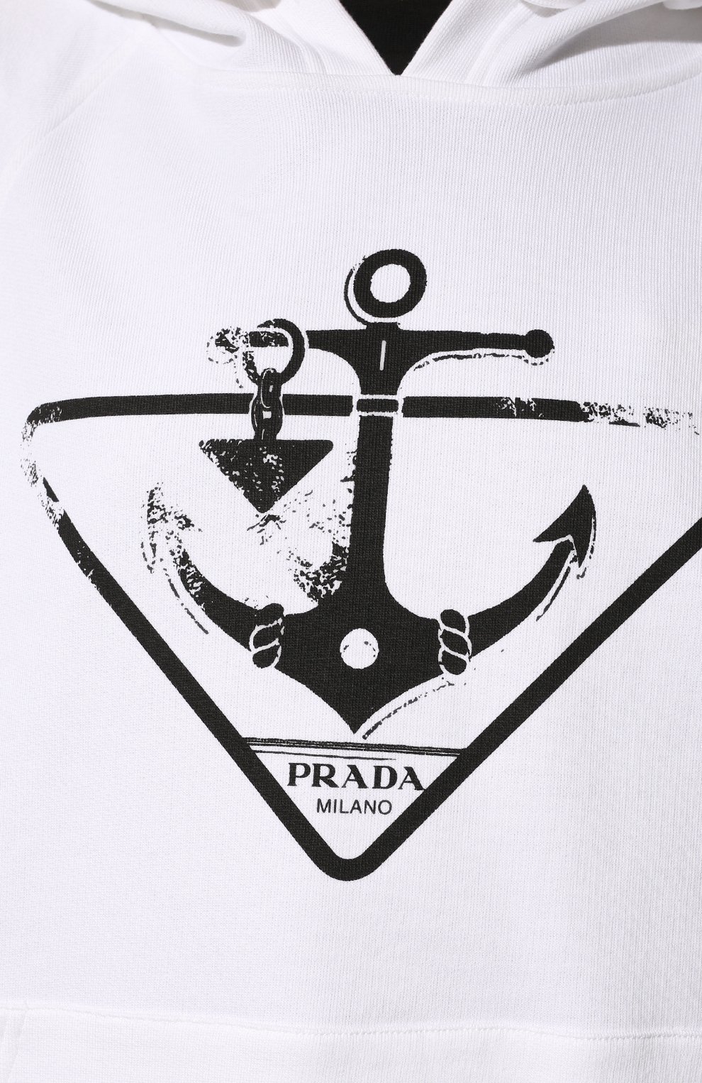 Хлопковое худи PRADA белого цвета по цене 130000 руб., арт. 139693-10NB-F0009-221, фото 5 Хлопковое худи PRADA, арт. 139693-10NB-F0009-221, фото 5