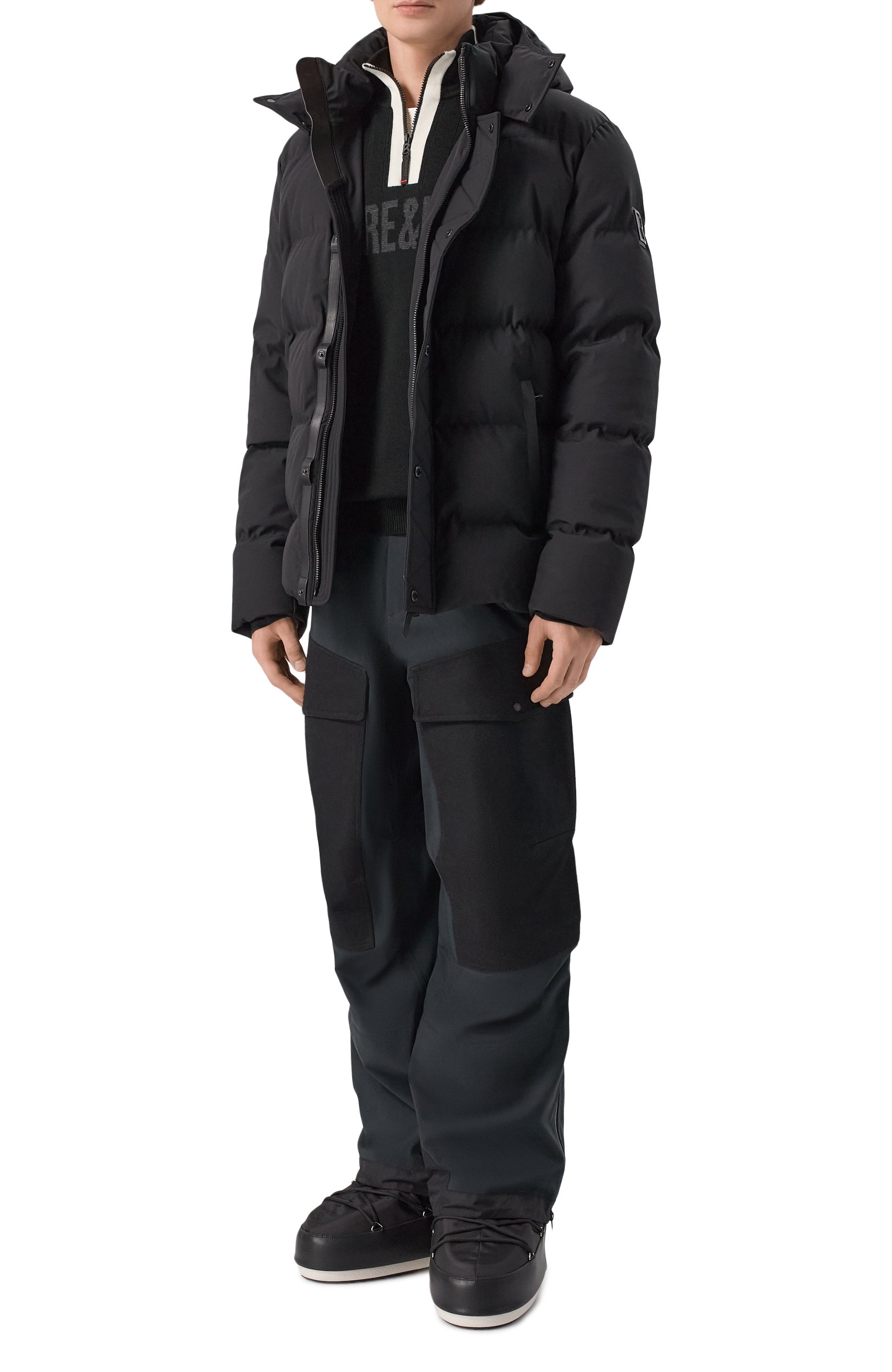 Комбинированные сапоги icon MOON BOOT черного цвета по цене 23100 руб., арт. 80D1409340, фото 2 Комбинированные сапоги icon MOON BOOT, арт. 80D1409340, фото 2