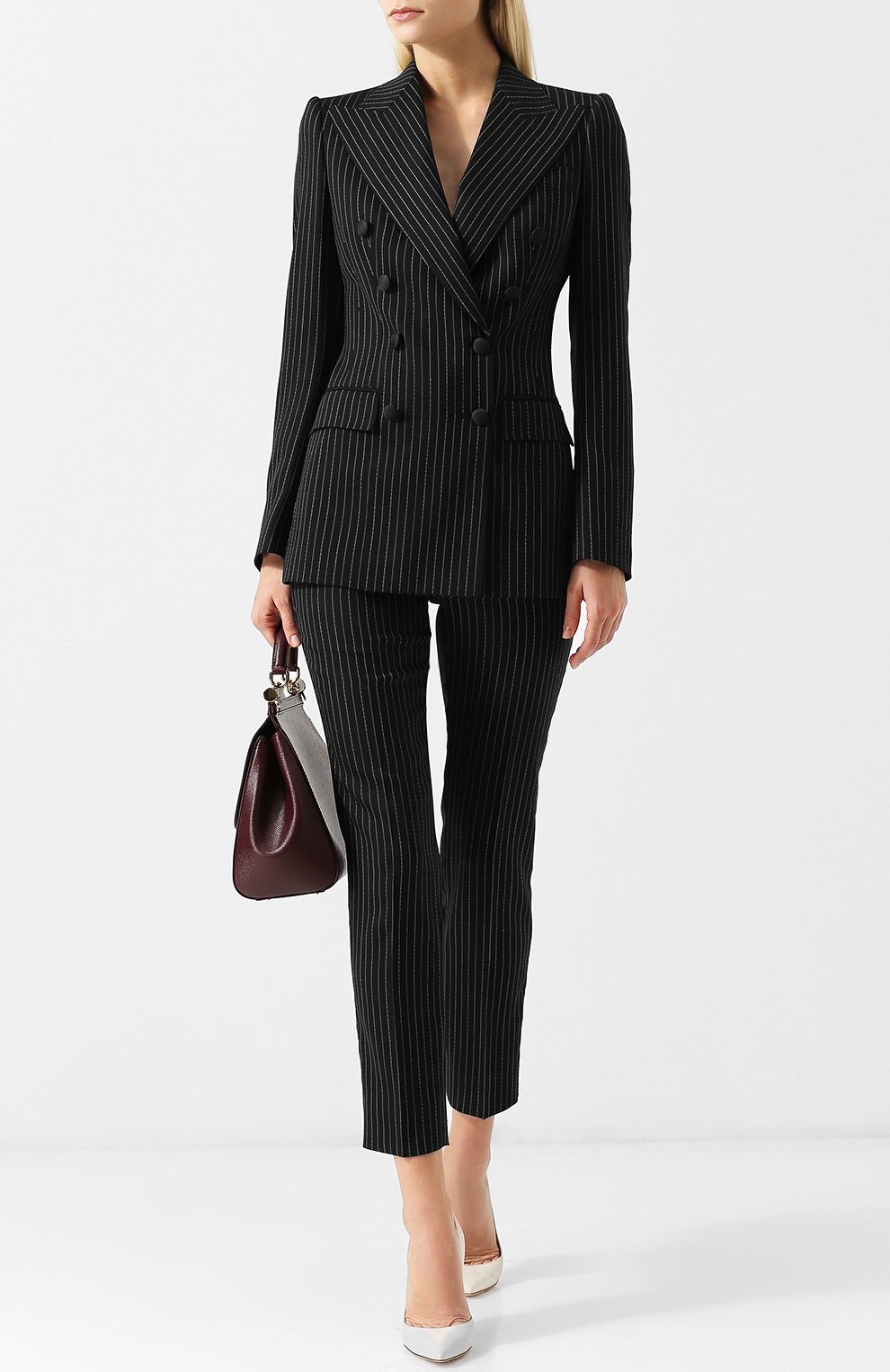 Двубортный шерстяной жакет в полоску DOLCE & GABBANA, арт. F291PT/FRBCK, фото 2