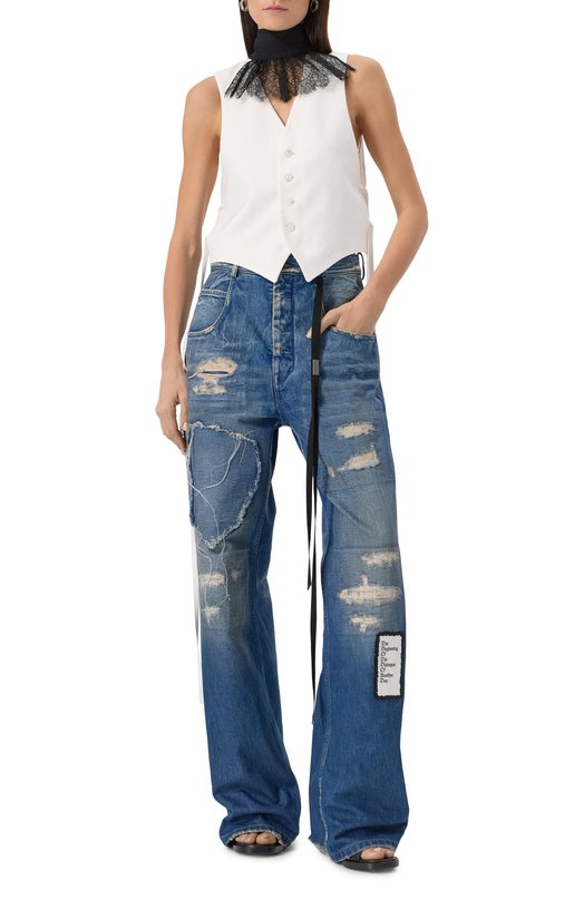 Жилет из вискозы Ann Demeulemeester B0012742/FA558 Белый  B0012742/FA558 Фото 2