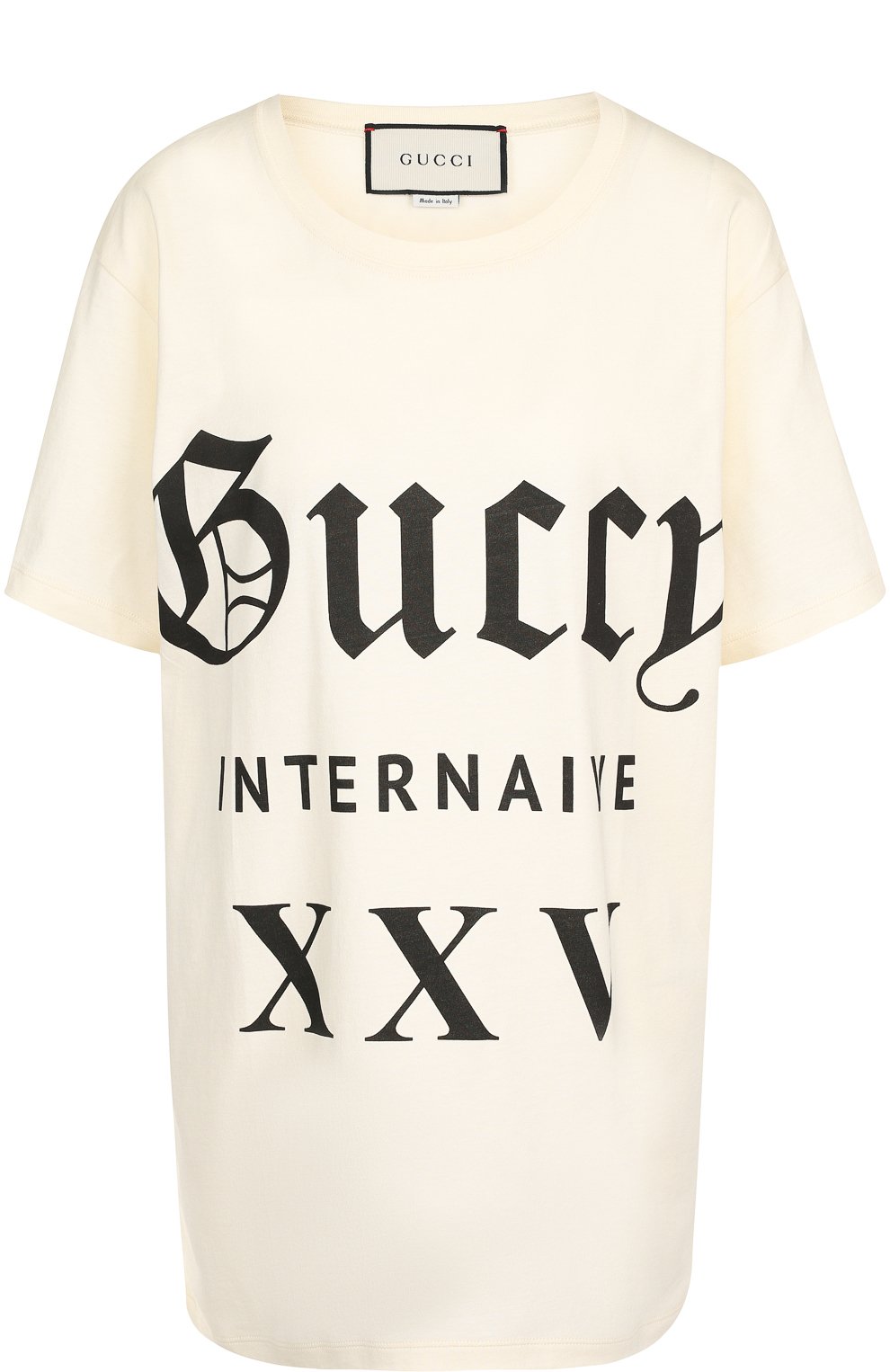 Хлопковая футболка с круглым вырезом и принтом GUCCI, арт. 492347/X3P07, фото 1