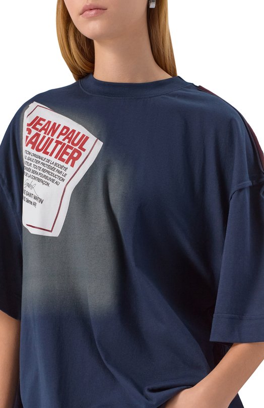 Хлопковая футболка Jean Paul Gaultier 25/04-U-T0344/J017 Синий  25/04-U-T0344/J017 Фото 5
