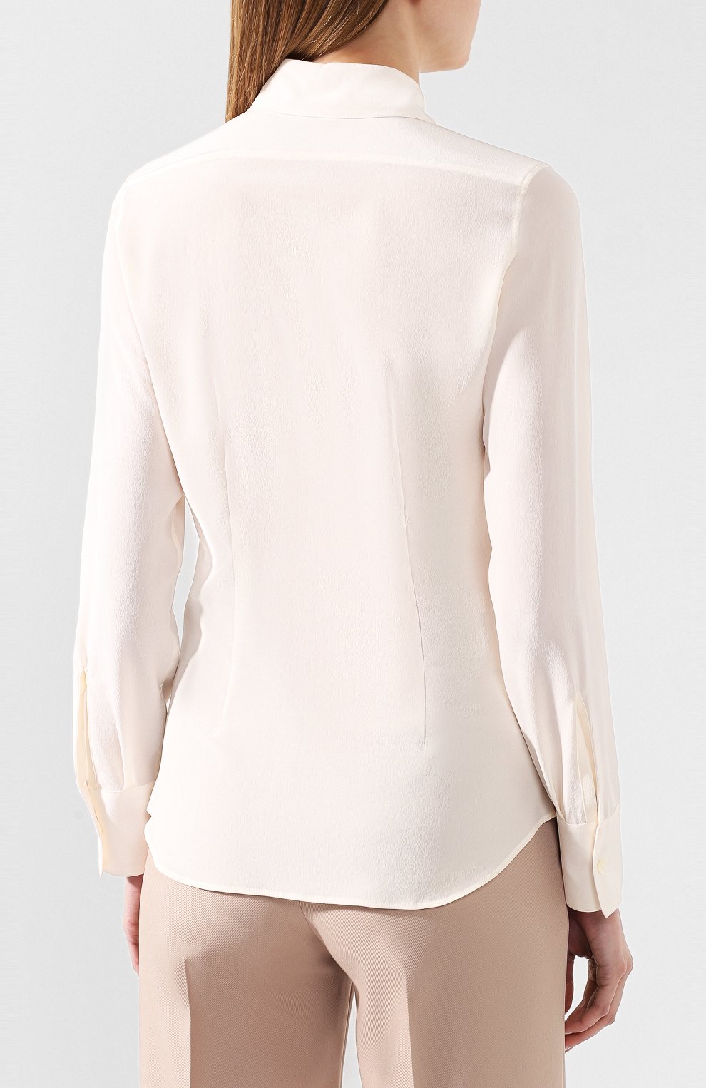 Шелковая рубашка STELLA MCCARTNEY кремового цвета по цене 64500 руб., арт. 600407/SY206, фото 4 Шелковая рубашка STELLA MCCARTNEY, арт. 600407/SY206, фото 4