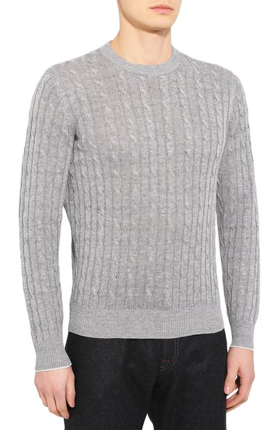 Джемпер изо льна и хлопка BRUNELLO CUCINELLI, арт. M2L76020, фото 3