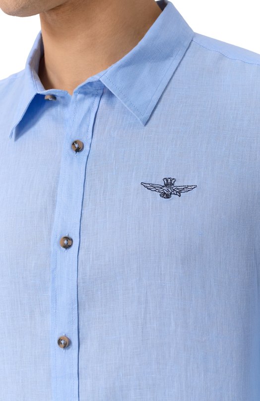 Льняная рубашка Aeronautica Militare CA1239CT3089 Голубой  CA1239CT3089 Фото 5