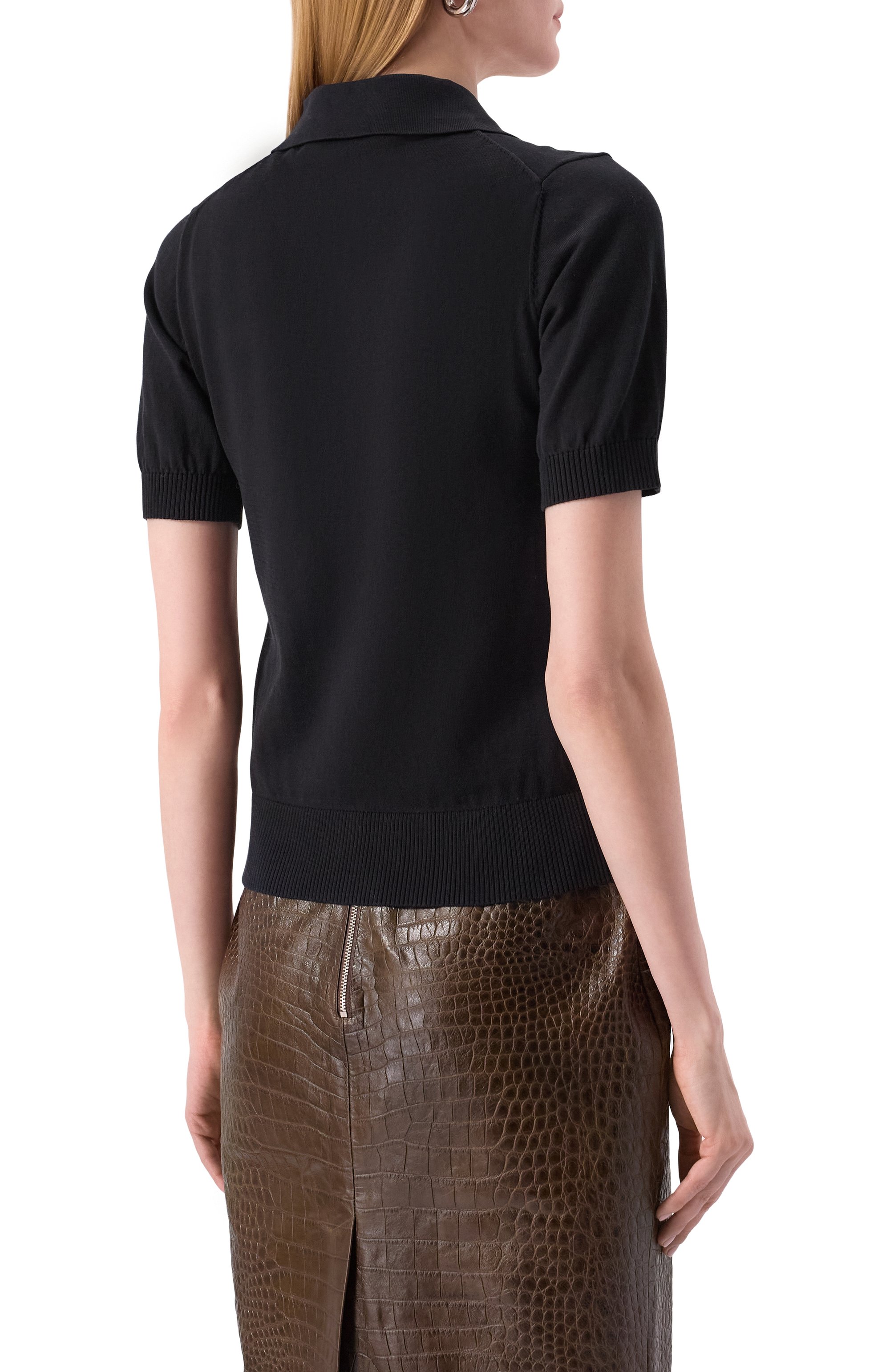 Хлопковое поло N21 черного цвета по цене 52750 руб., арт. A017/9508, фото 4 Хлопковое поло N21, арт. A017/9508, фото 4