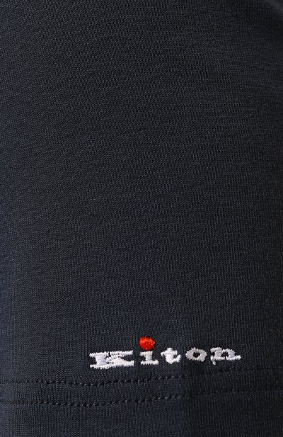 Хлопковая футболка KITON темно-синего цвета по цене 29950 руб., арт. UNWM008K0747D, фото 5 Хлопковая футболка KITON, арт. UNWM008K0747D, фото 5
