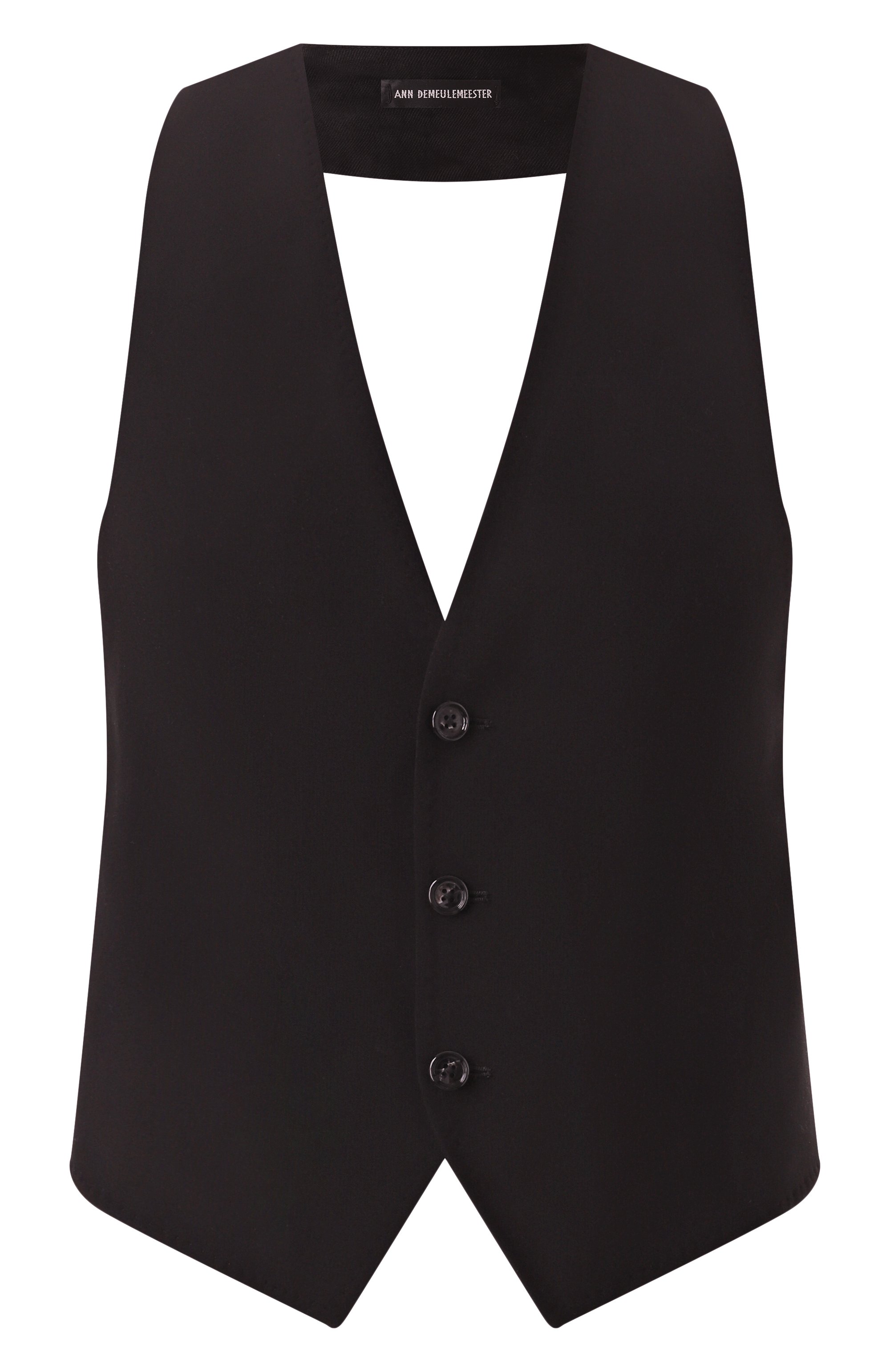 Жилет из вискозы ANN DEMEULEMEESTER черного цвета по цене 61550 руб., арт. B0012501/FA558, фото 1 Жилет из вискозы ANN DEMEULEMEESTER, арт. B0012501/FA558, фото 1