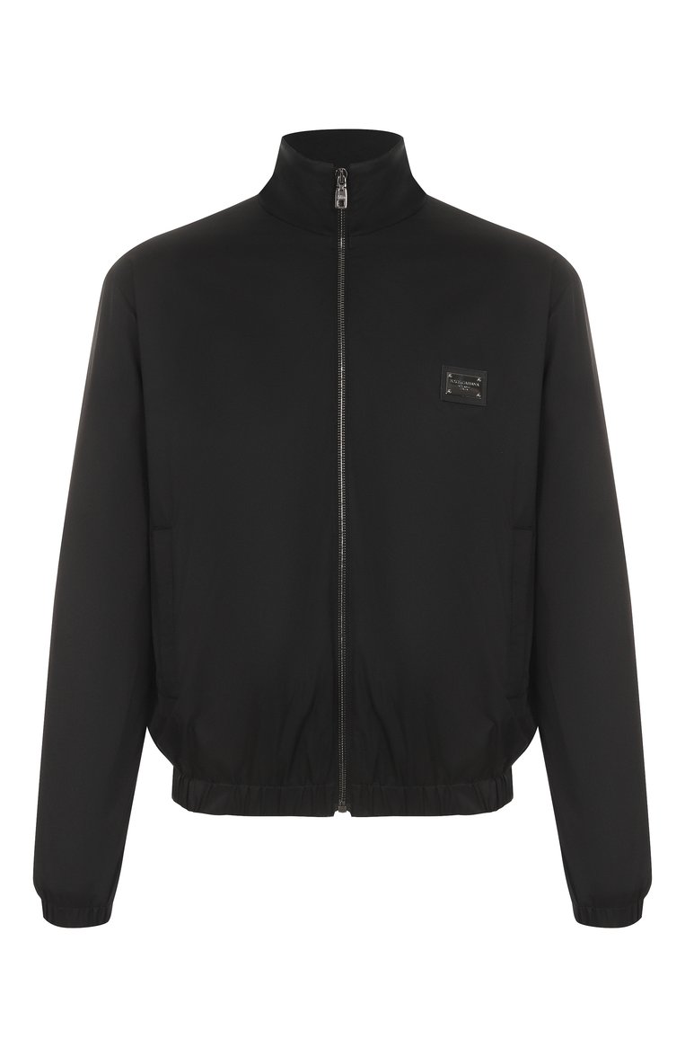 Мужской бомбер DOLCE & GABBANA черного цвета, арт. G9A0FT/GG731 | Фото 1 (Рукава: Длинные; Материал внешний: Синтетический материал; Материал подклада: Вискоза; Длина (верхняя одежда): Короткие; Кросс-КТ: бомбер, Легкие; Принт: Без принта; Стили: Кэжуэл; Автоматизация состава: Проставлено; Автоматизация ТО: Проставлено; Детали: Декор; Размерность: Идёт в размер)