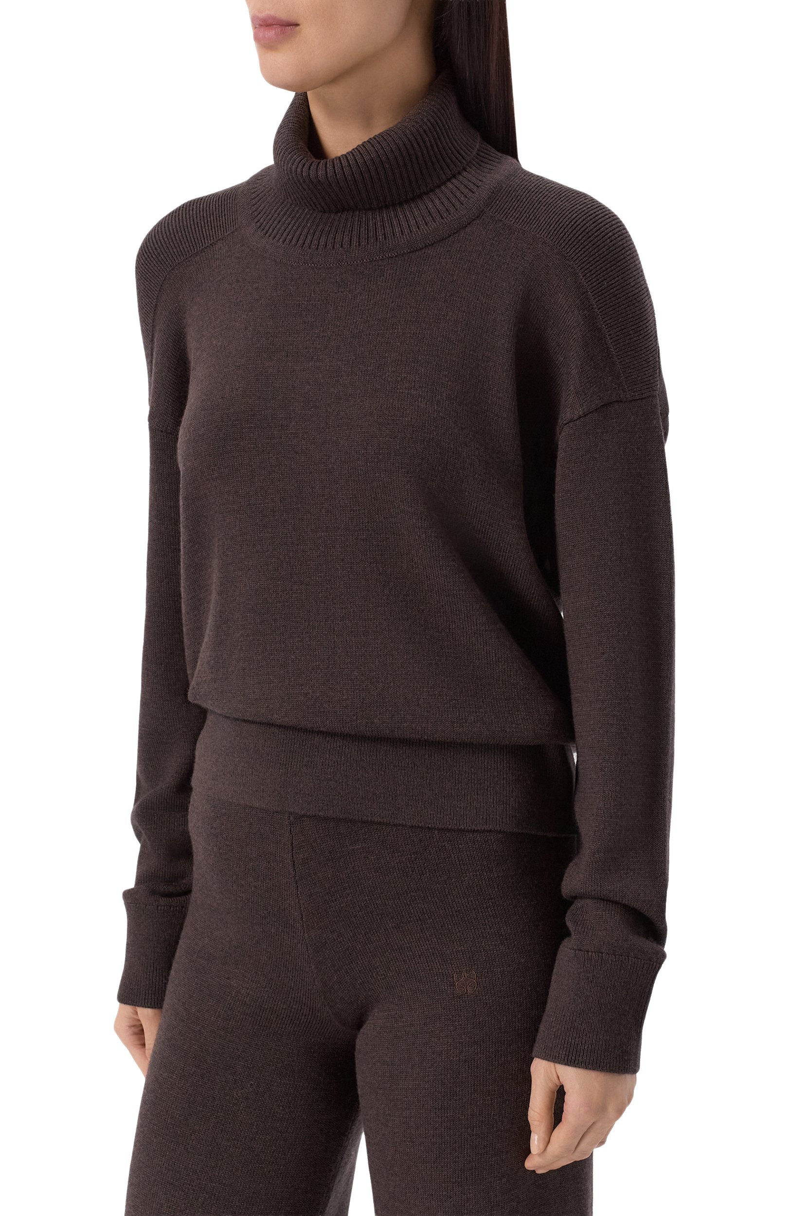 Шерстяной свитер YUZEFI, арт. AREN-DRAPE BACK FUNNEL NECK JUMPER, фото 3