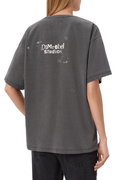 Хлопковая футболка DOMREBEL серого цвета по цене 22100 руб., арт. SMITTEN/T-SHIRT, фото 4 Хлопковая футболка DOMREBEL, арт. SMITTEN/T-SHIRT, фото 4