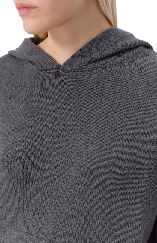 Худи из хлопка и шерсти Palm Angels PWHU018F25KNI001 Серый  PWHU018F25KNI001 Фото 5