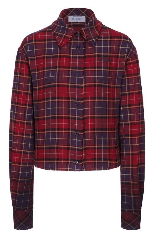 Хлопковая рубашка Off-White 0WGE02HF25FAB001 Бордовый 0WGE02HF25FAB001