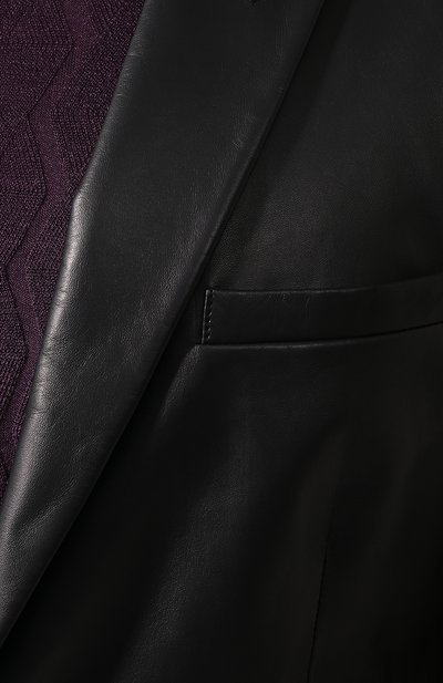 Кожаный пиджак GIORGIO ARMANI темно-синего цвета по цене 516000 руб., арт. 4SG04P/4SP26, фото 5 Кожаный пиджак GIORGIO ARMANI, арт. 4SG04P/4SP26, фото 5
