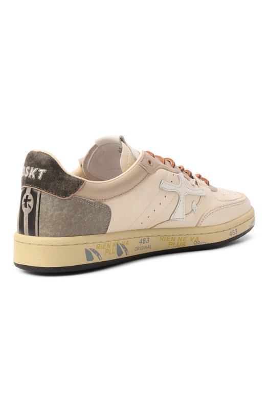Кожаные кеды Bskt Clay Premiata BSKTCLAY/VAR 8163 Кремовый  BSKTCLAY/VAR 8163 Фото 4