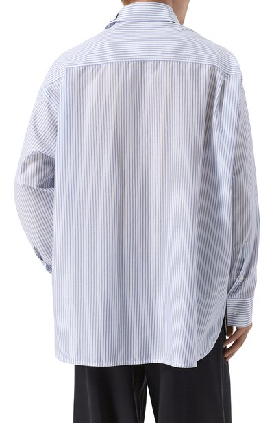 Хлопковая рубашка MM6 голубого цвета по цене 75750 руб., арт. SH0DT0014/M35251, фото 4 Хлопковая рубашка MM6, арт. SH0DT0014/M35251, фото 4