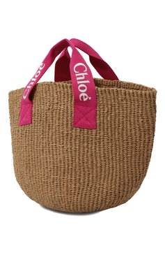 Детская сумка CHLOÉ бежевого цвета, арт. C20045 | Фото 2 (Нос: Не проставлено; Материал сплава: Проставлено; Материал: Рафия)