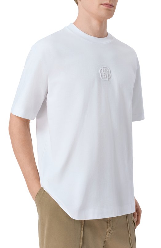 Хлопковая футболка BOSS 50555106 Белый  50555106 Фото 3