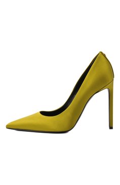 Женские текстильные туфли t-screw TOM FORD светло-зеленого цвета, арт. W2325T-STA | Фото 4 (Материал внешний: Текстиль; Материал внутренний: Натуральная кожа; Каблук тип: Шпилька; Каб�лук высота: Высокий; Подошва: Плоская; Материал сплава: Проставлено)