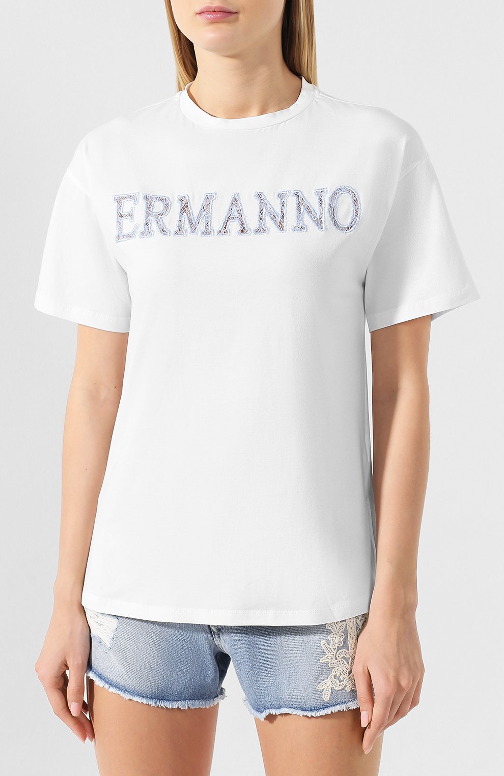 Хлопковая футболка ERMANNO ERMANNO SCERVINO, арт. 44 T TS27 JVC, фото 3
