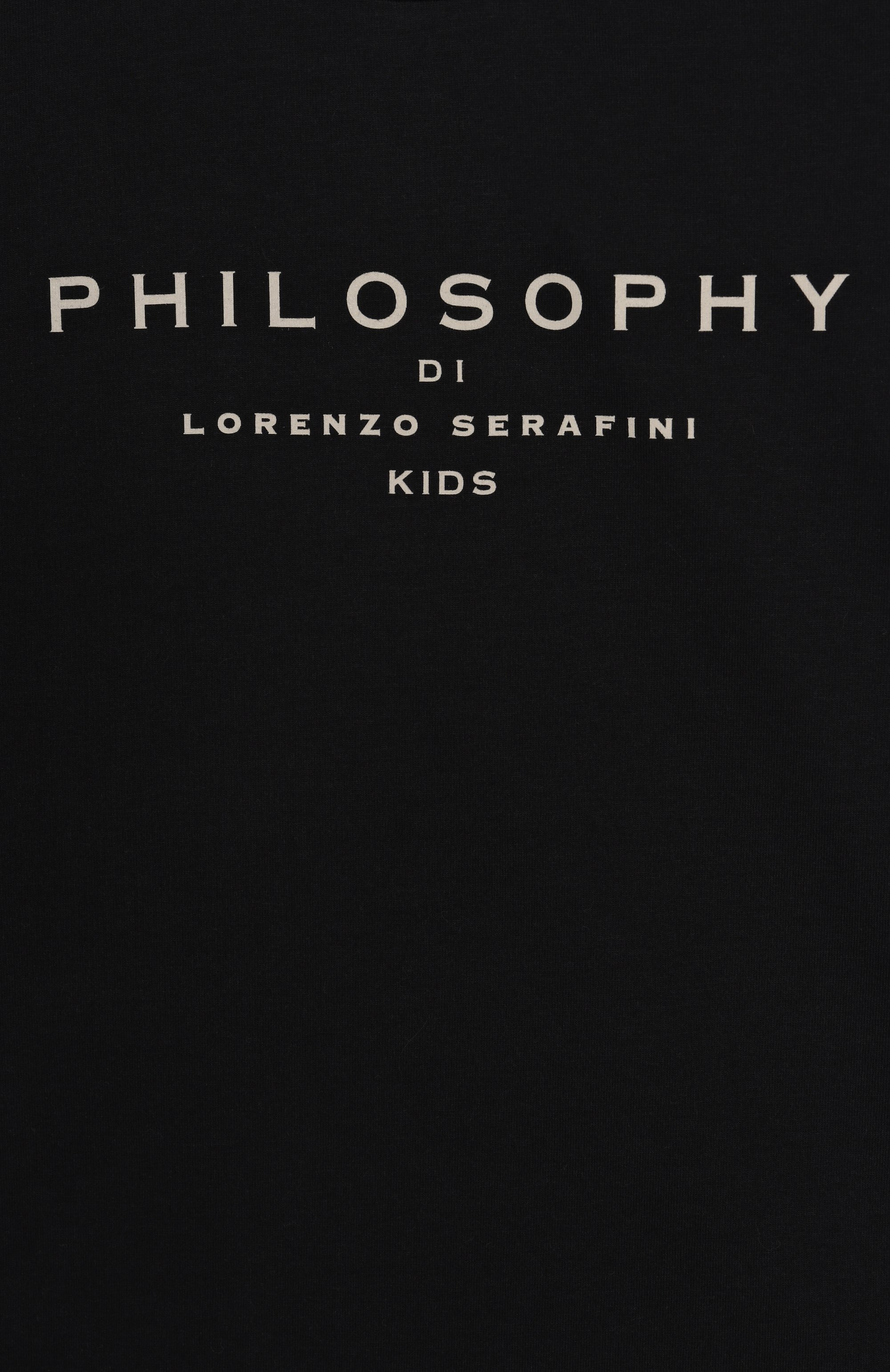 Хлопковая футболка PHILOSOPHY DI LORENZO SERAFINI KIDS черного цвета по цене 9900 руб., арт. I1E605/5203/4-10, фото 3 Хлопковая футболка PHILOSOPHY DI LORENZO SERAFINI KIDS, арт. I1E605/5203/4-10, фото 3
