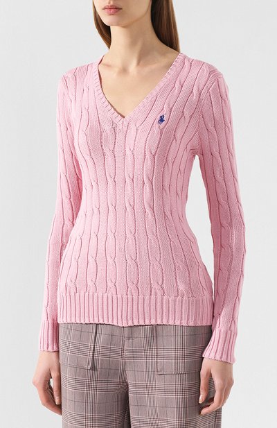 Хлопковый пуловер POLO RALPH LAUREN розового цвета по цене 19650 руб., арт. 211580008/0S191C09, фото 3 Хлопковый пуловер POLO RALPH LAUREN, арт. 211580008/0S191C09, фото 3