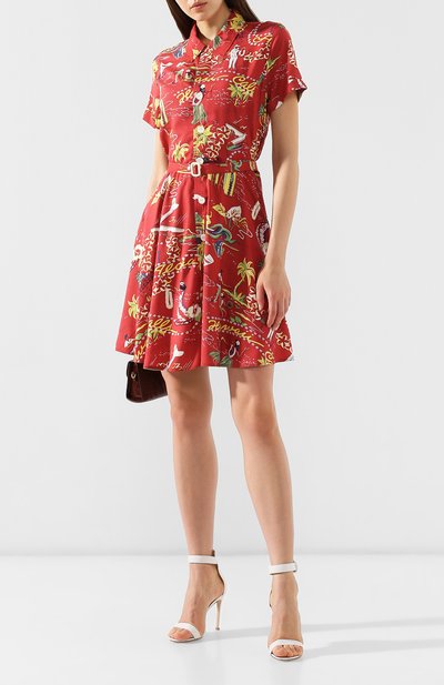 Платье с поясом POLO RALPH LAUREN красного цвета по цене 23950 руб., арт. 211753214, фото 2 Платье с поясом POLO RALPH LAUREN, арт. 211753214, фото 2