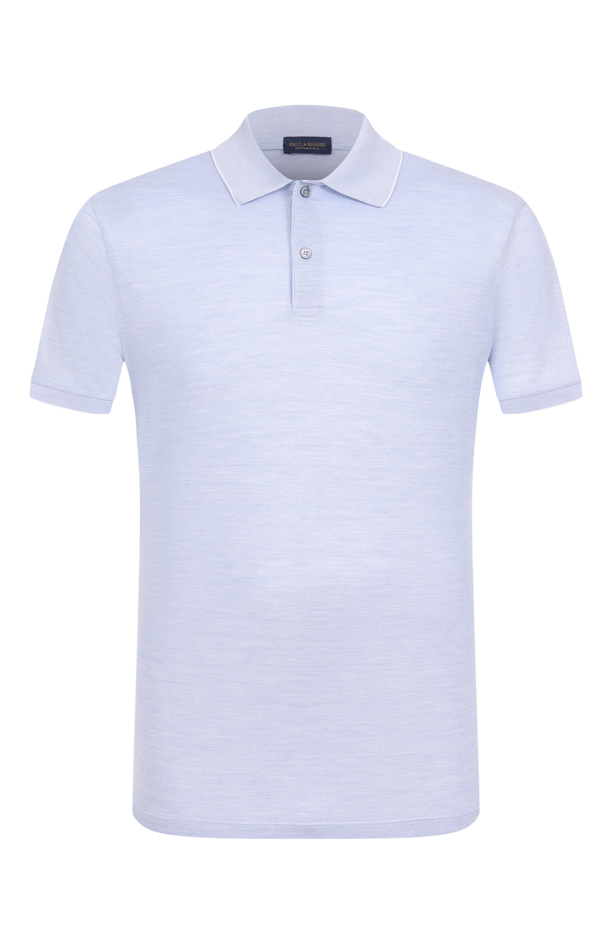 Поло из хлопка и шелка PAUL&SHARK светло-голубого цвета по цене 42750 руб., арт. 25411240, фото 1 Поло из хлопка и шелка PAUL&SHARK, арт. 25411240, фото 1