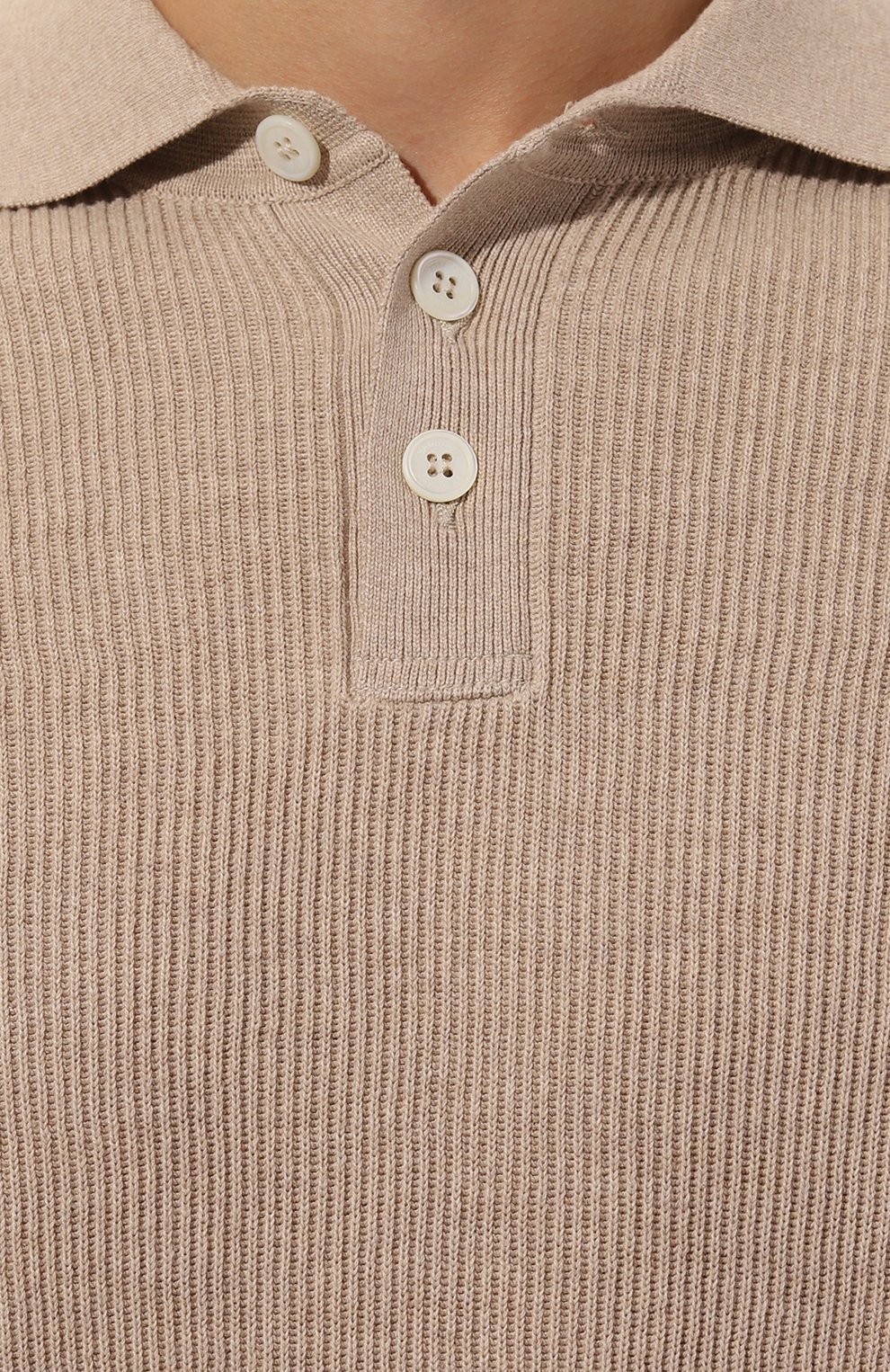 Хлопковое поло BRUNELLO CUCINELLI бежевого цвета по цене 169000 руб., арт. M29400105, фото 5 Хлопковое поло BRUNELLO CUCINELLI, арт. M29400105, фото 5