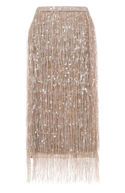 Женская шелковая юбка с отделкой пайетками BRUNELLO CUCINELLI, арт. MF940G3801