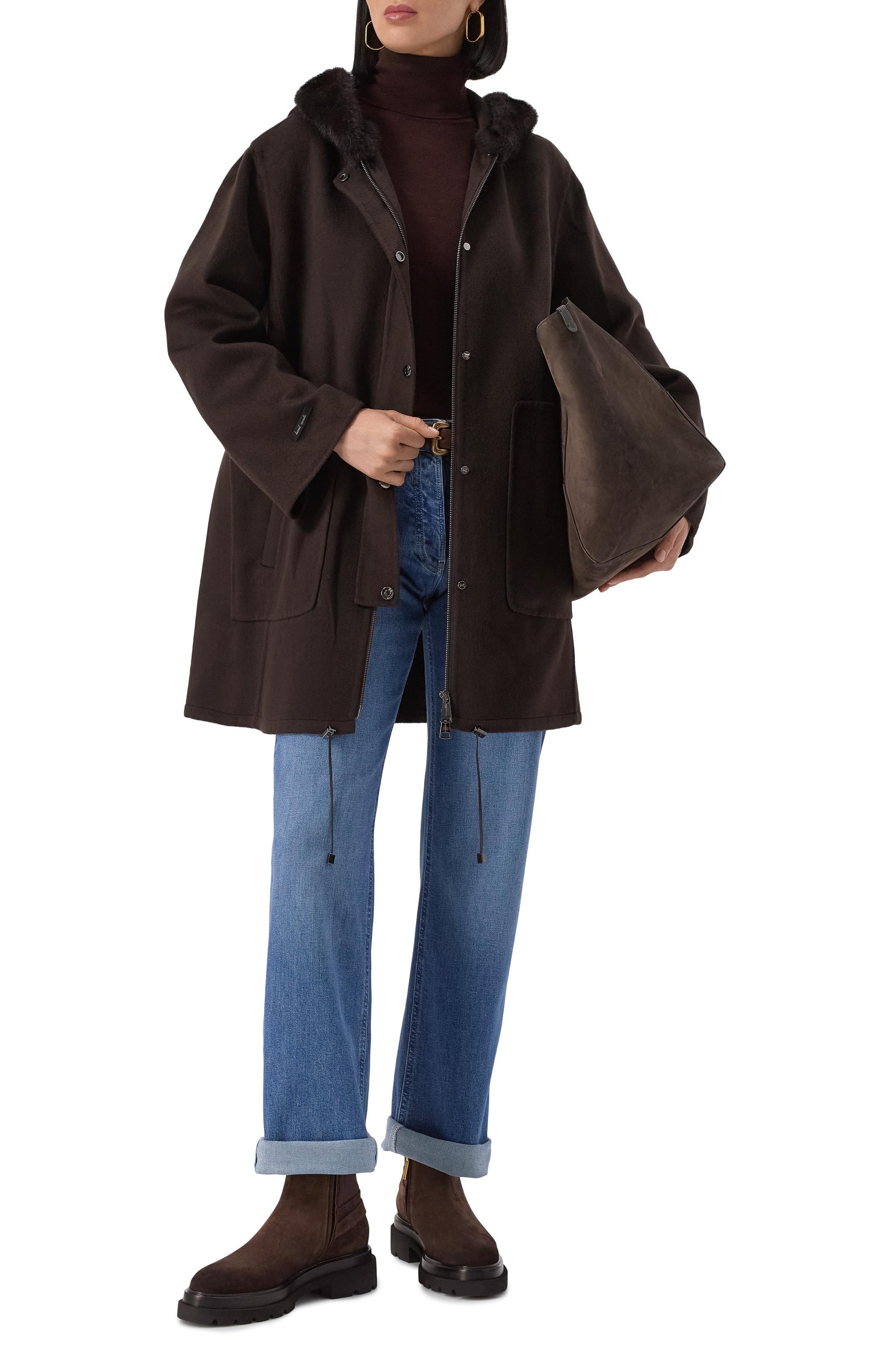 Парка из шерсти и кашемира MANZONI24, арт. 25M1574-DB1V/48, фото 2