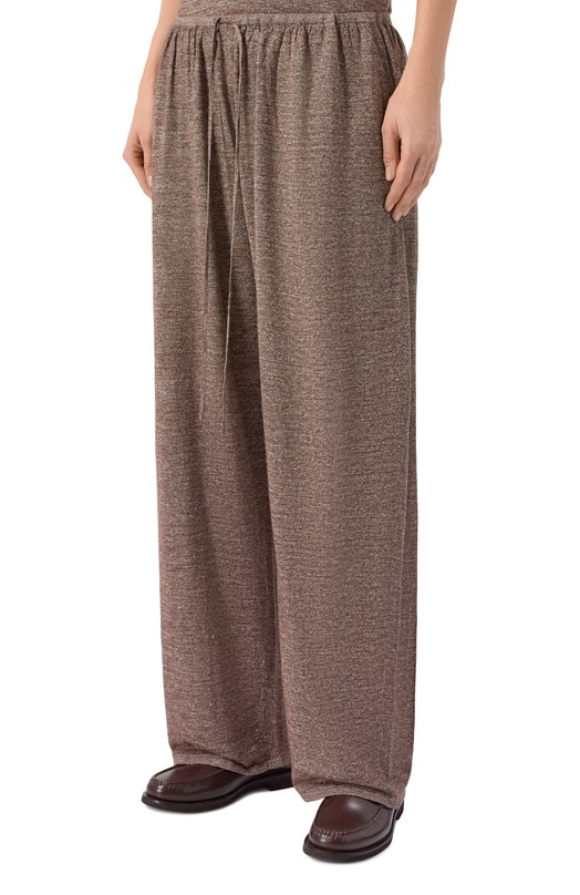 Брюки из шерсти и льна 12 STOREEZ 136409 Коричневый  136409 Фото 3