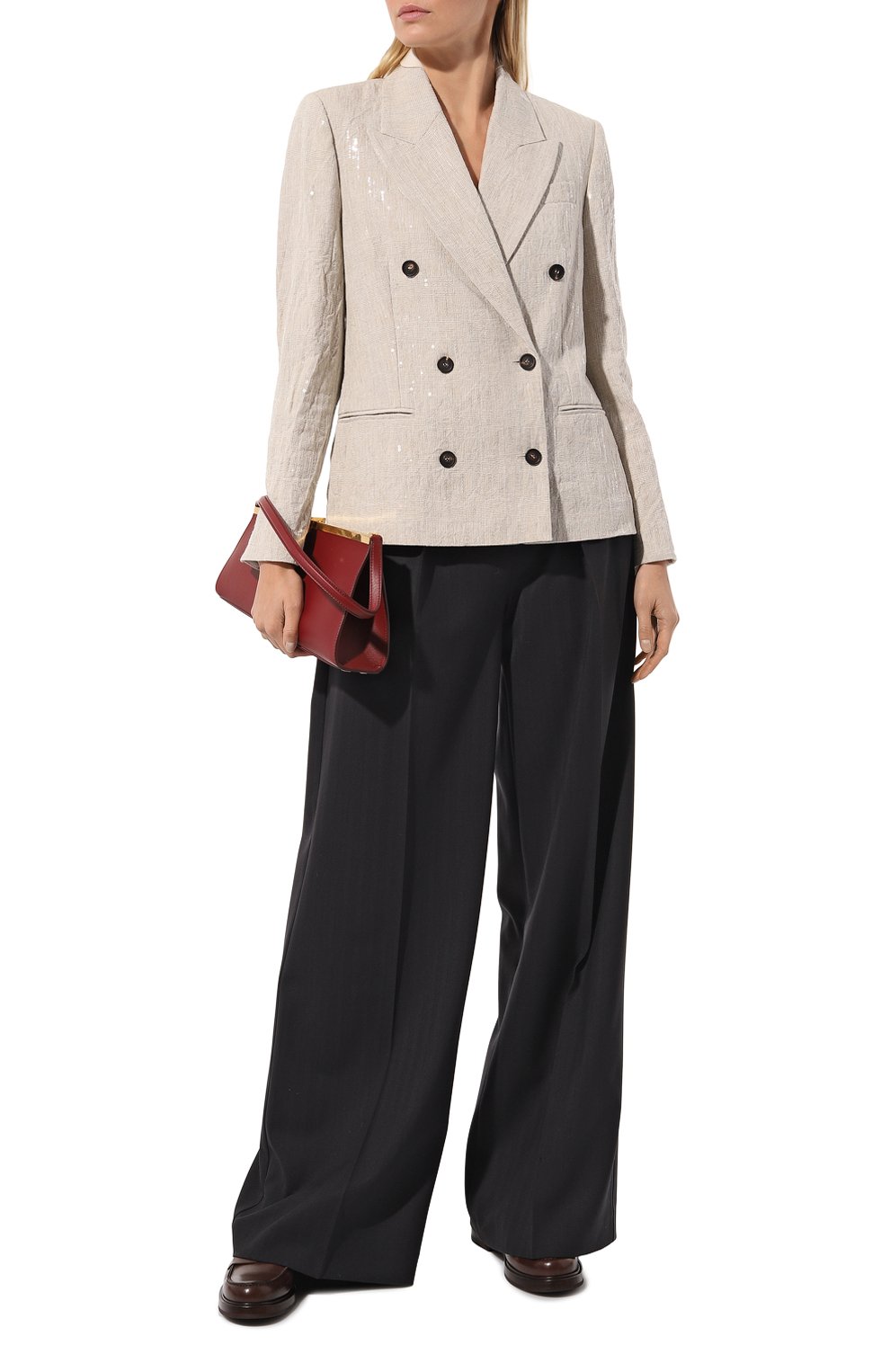 Льняной жакет с отделкой пайетками BRUNELLO CUCINELLI кремового цвета по цене 779500 руб., арт. MH5842371, фото 2 Льняной жакет с отделкой пайетками BRUNELLO CUCINELLI, арт. MH5842371, фото 2