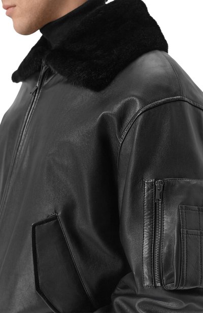 Кожаный бомбер с подкладкой из норки MVST, арт. M25.1PM.0004/BIG SIZE/PL0NGE, фото 5