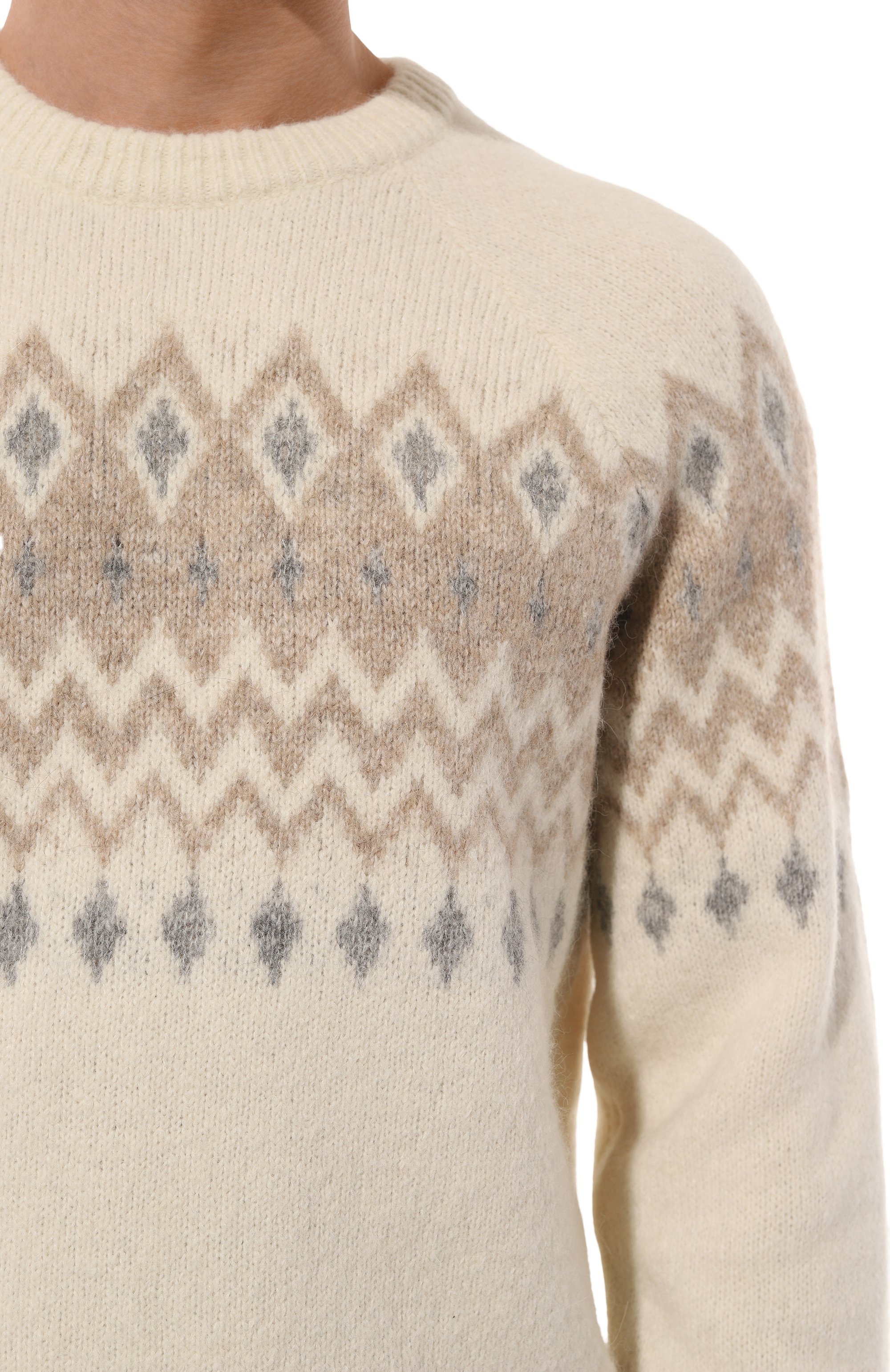 Свитер из шерсти и хлопка BRUNELLO CUCINELLI, арт. MS0504300, фото 5