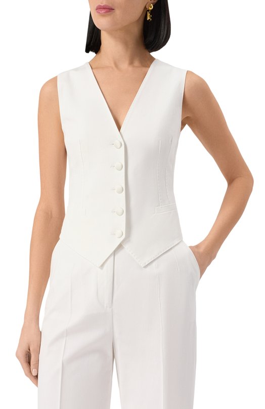 Жилет из хлопка и шелка Dolce & Gabbana F79H5T/GDCDD Белый  F79H5T/GDCDD Фото 3