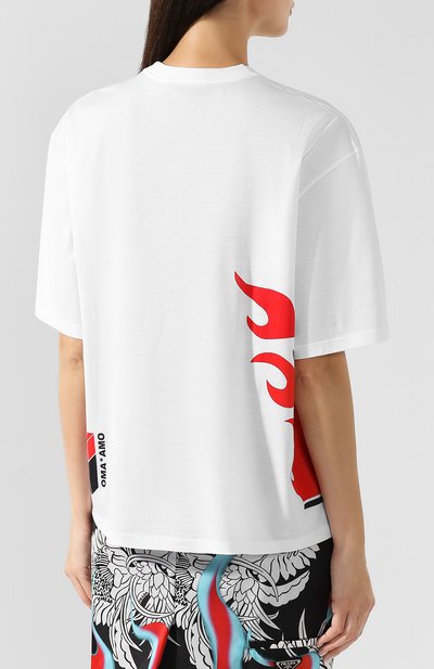 Хлопковая футболка с круглым вырезом и принтом PRADA, арт. 35976-1SDZ-F0964, фото 4