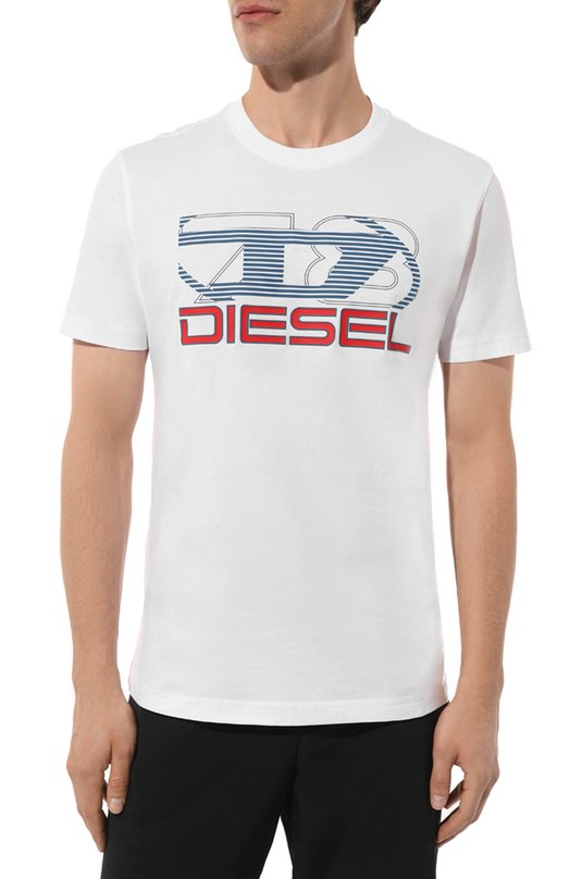 Хлопковая футболка Diesel A12502/0GRAI Белый  A12502/0GRAI Фото 3