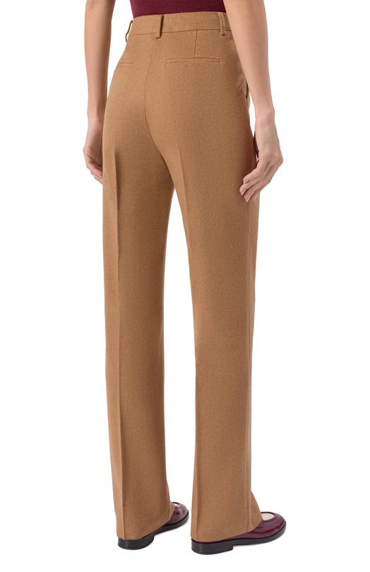Шерстяные брюки Max Mara CARB0NE Бежевый  CARB0NE Фото 4