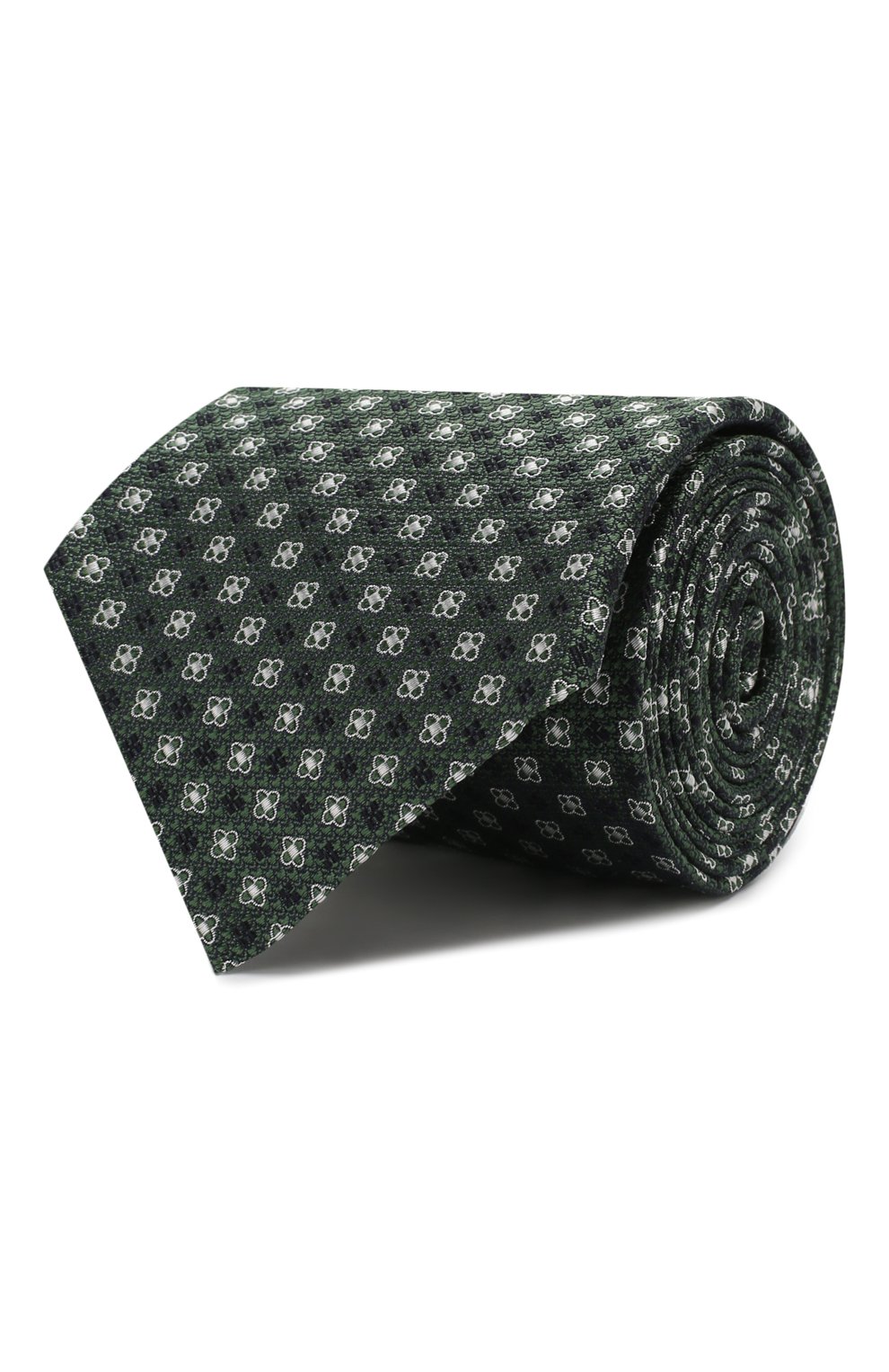 Шелковый галстук CORNELIANI зеленого цвета по цене 13050 руб., арт. 85U302-0120371/00, фото 1 Шелковый галстук CORNELIANI, арт. 85U302-0120371/00, фото 1