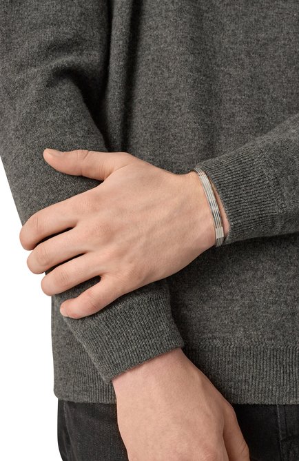 Мужской браслет GIORGIO ARMANI серебряного цвета, ар�т. 53P213 4F213 | Фото 2 (Региональные ограничения белый список (Axapta Mercury): Не проставлено; Нос: Не проставлено)