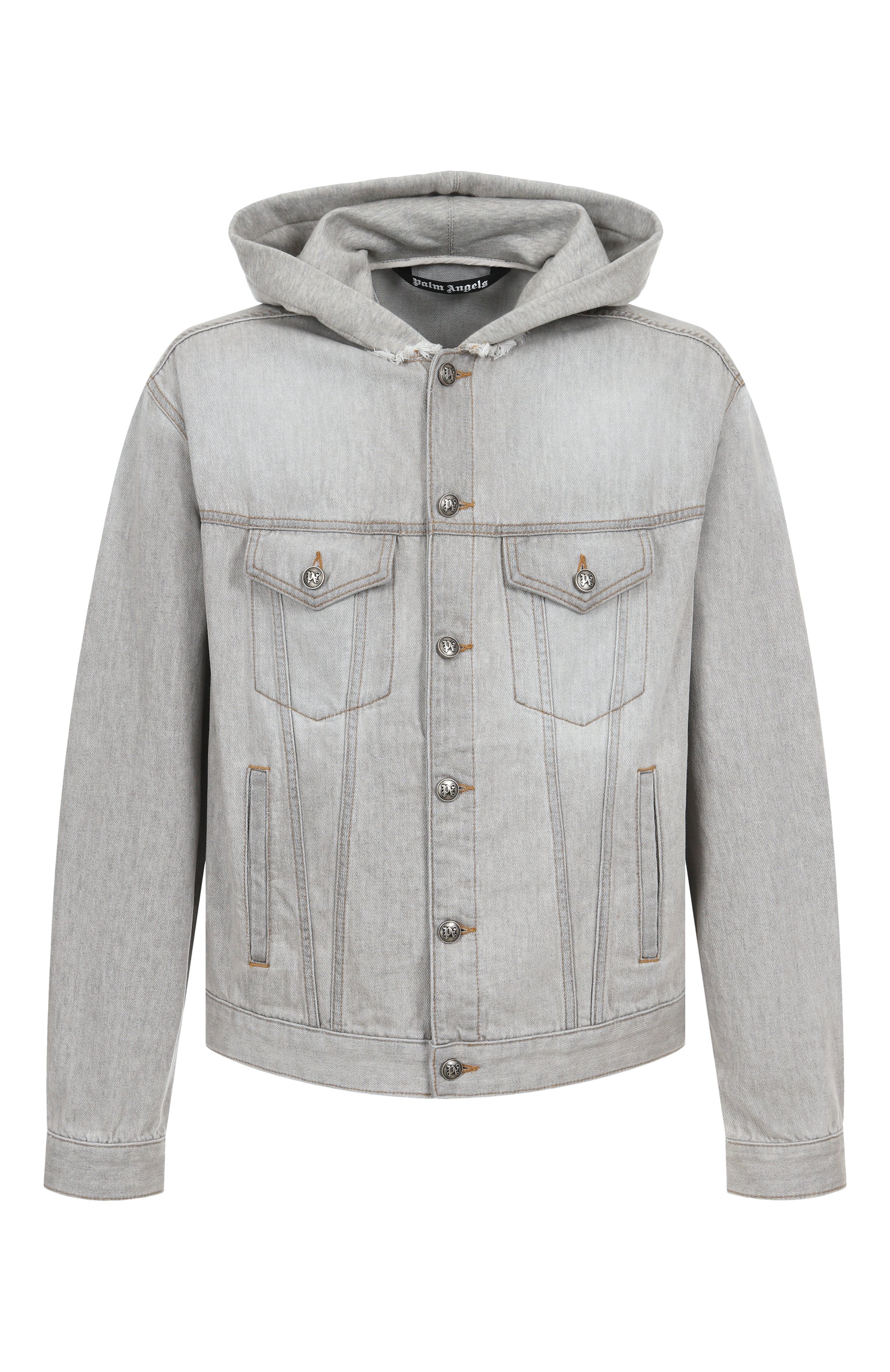 Джинсовая куртка PALM ANGELS светло-серого цвета по цене 99400 руб., арт. PMYE05CF25DEN001, фото 1 Джинсовая куртка PALM ANGELS, арт. PMYE05CF25DEN001, фото 1